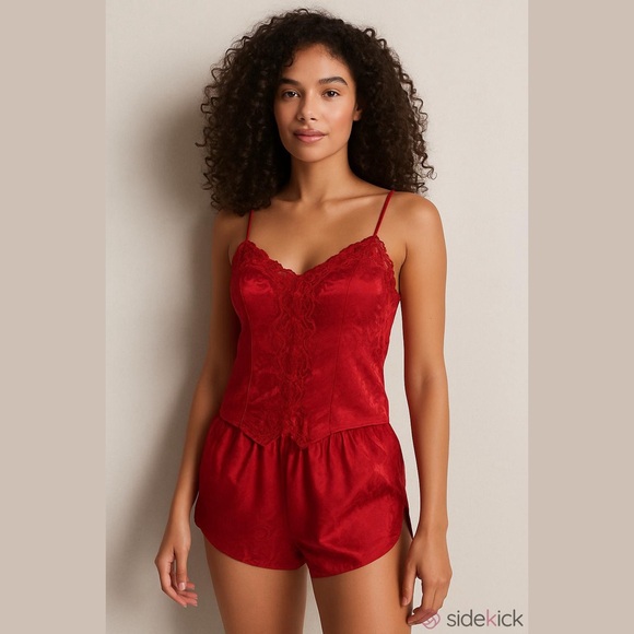 Vintage Gold Label Victoria’s Secret Cami 2 Piece Set with Lace, Sheer Sexy Love - Picture 1 of 15